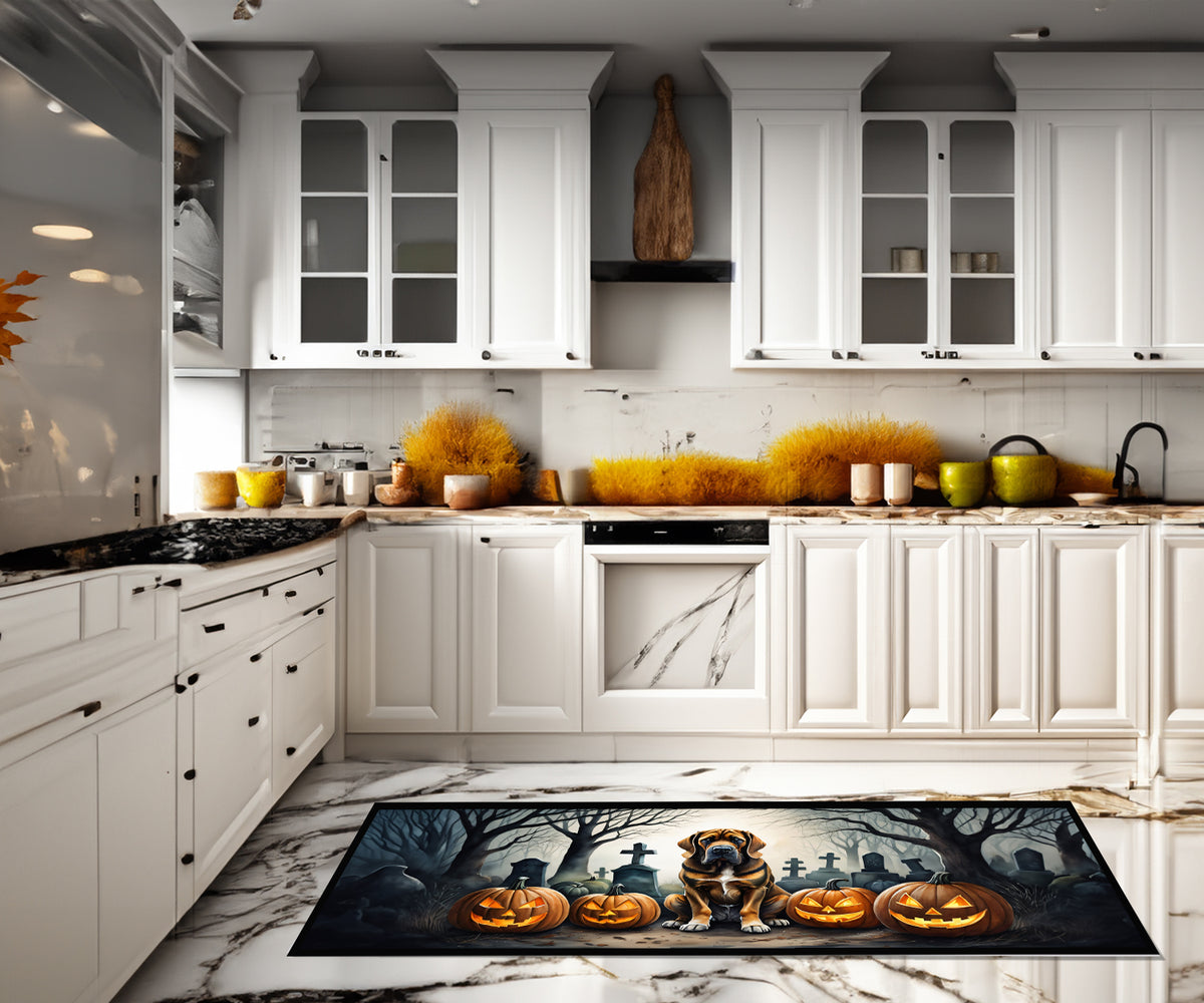 Caroline's Treasures Bloodhound Spooky Halloween Runner Mat 28x58 Front Door Mat Indoor Outdoor Rugs for Entryway Hallway Foyer Non Slip Washable Wide Doormat