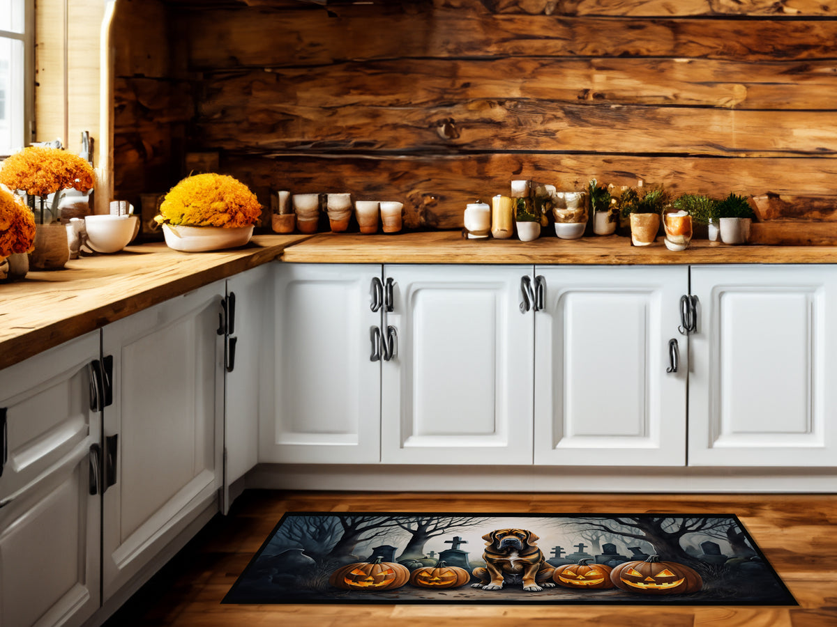 Caroline's Treasures Bloodhound Spooky Halloween Runner Mat 28x58 Front Door Mat Indoor Outdoor Rugs for Entryway Hallway Foyer Non Slip Washable Wide Doormat