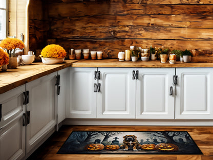 Caroline's Treasures Bloodhound Spooky Halloween Runner Mat 28x58 Front Door Mat Indoor Outdoor Rugs for Entryway Hallway Foyer Non Slip Washable Wide Doormat