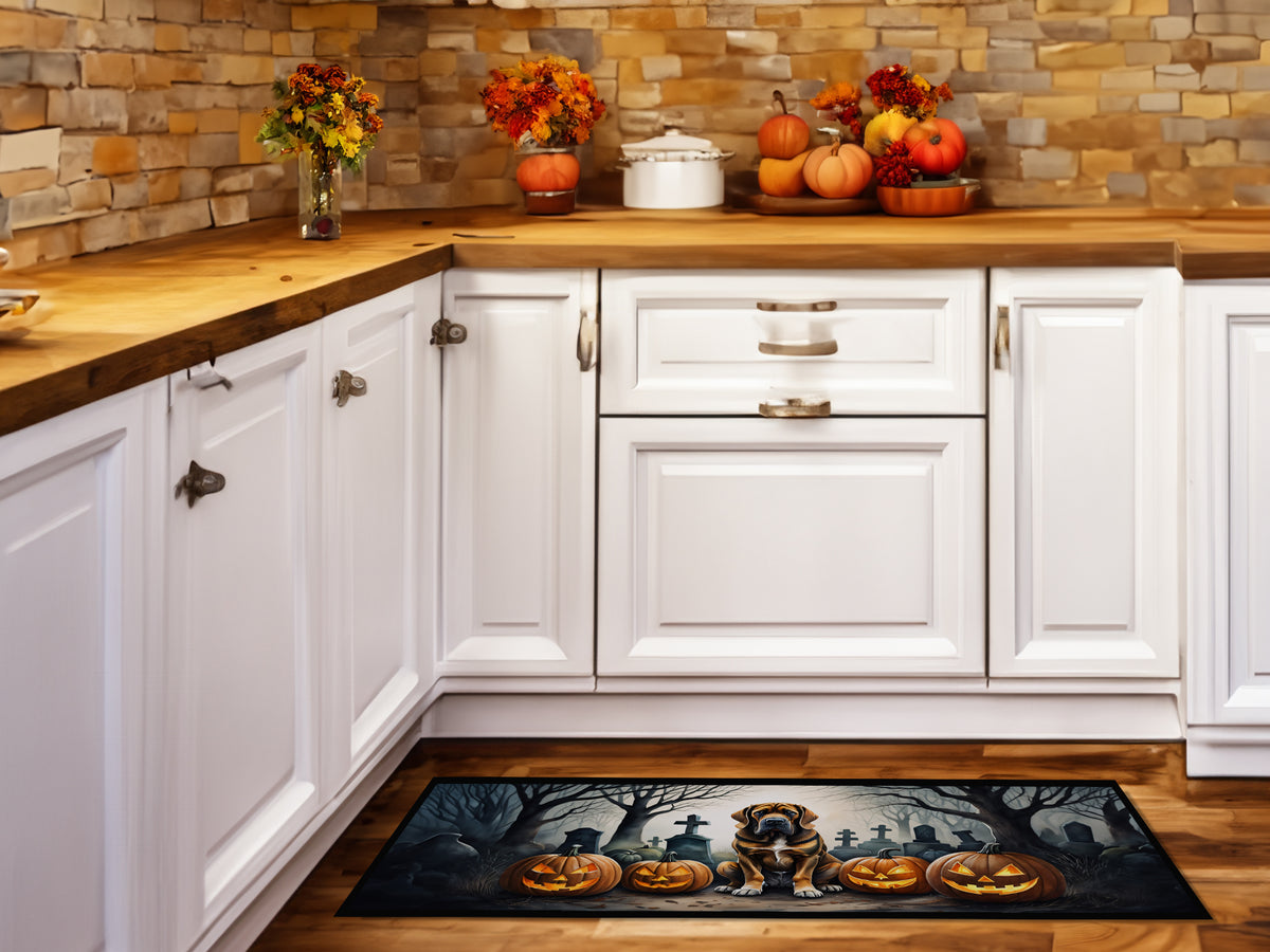 Caroline's Treasures Bloodhound Spooky Halloween Runner Mat 28x58 Front Door Mat Indoor Outdoor Rugs for Entryway Hallway Foyer Non Slip Washable Wide Doormat
