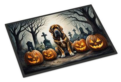 Caroline's Treasures DAC2017MAT Bloodhound Spooky Halloween Doormat 18x27 Front Door Mat Indoor Outdoor Rugs for Entryway, Non Slip Washable Low Pile, 18H X 27W