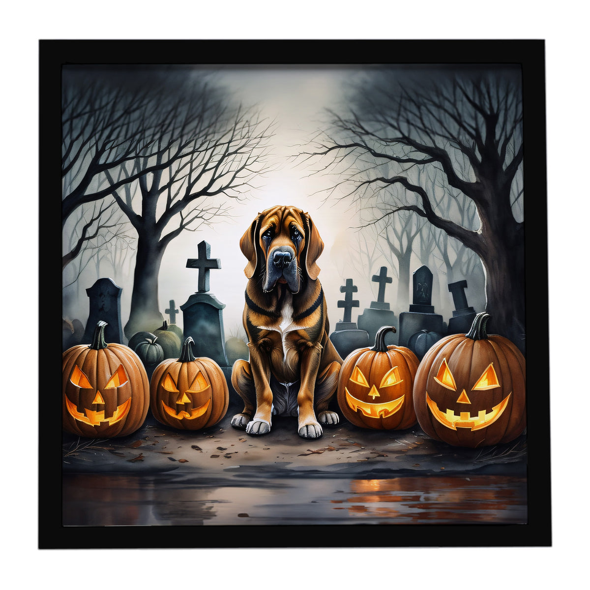 Caroline's Treasures Bloodhound Dogs Framed Metal Wall Art 8 x 8 Inch