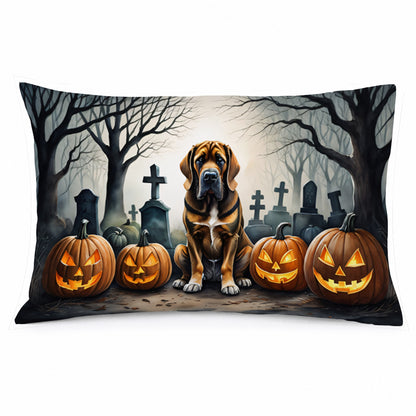 Caroline's Treasures DAC2017PILLOWCASE Bloodhound Spooky Halloween Fabric Standard Pillowcase Lightweight Super Soft Easy Care Decorative Artwork Pillowcase, Standard