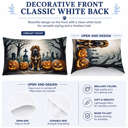Caroline's Treasures DAC2017PILLOWCASE Bloodhound Spooky Halloween Fabric Standard Pillowcase Lightweight Super Soft Easy Care Decorative Artwork Pillowcase, Standard