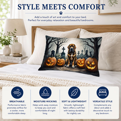 Caroline's Treasures DAC2017PILLOWCASE Bloodhound Spooky Halloween Fabric Standard Pillowcase Lightweight Super Soft Easy Care Decorative Artwork Pillowcase, Standard