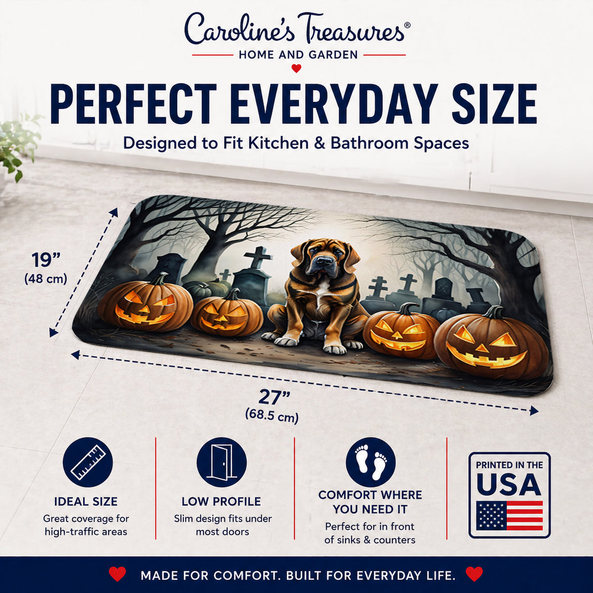 Caroline's Treasures Bloodhound Dogs Memory Foam Mat 19x27