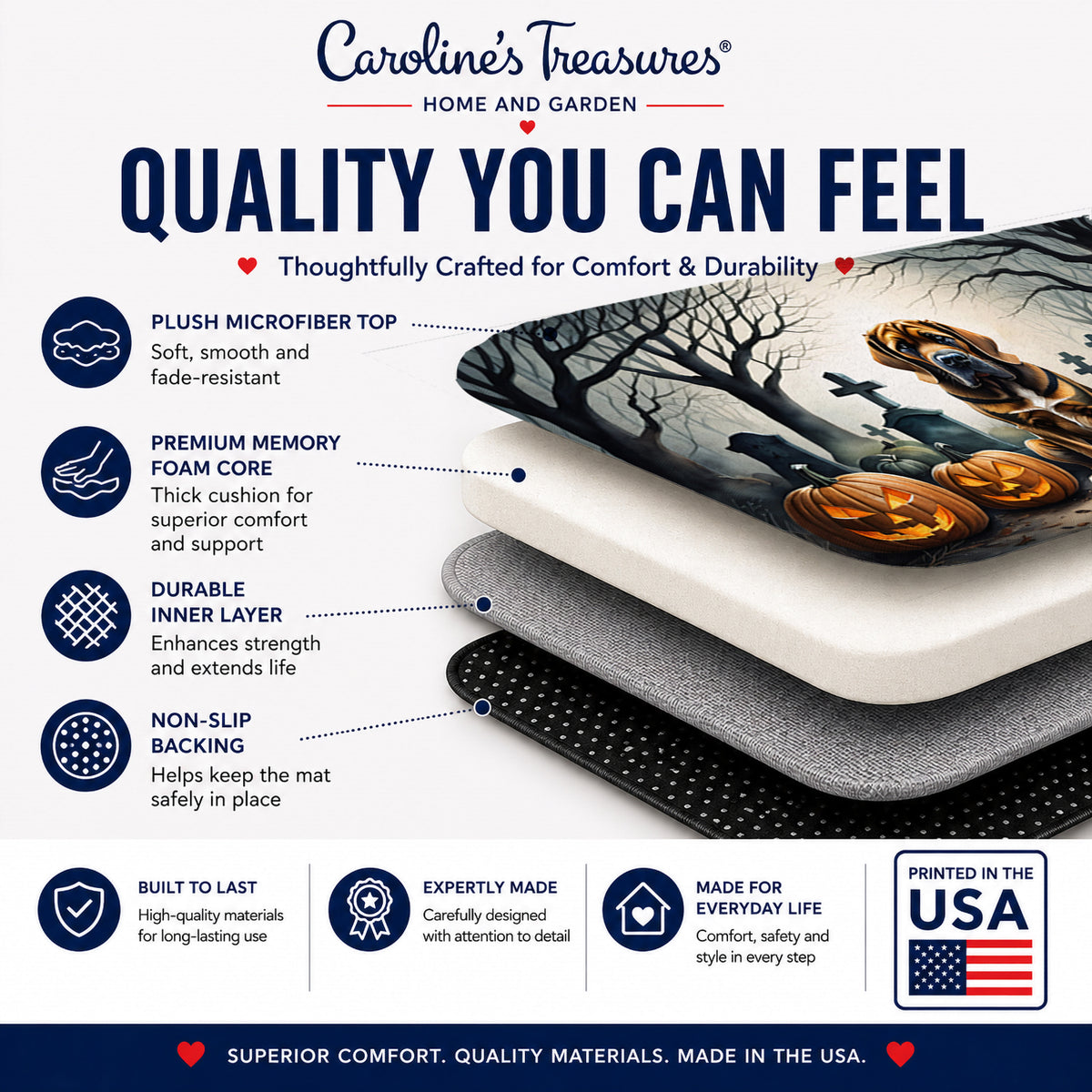 Caroline's Treasures Bloodhound Dogs Memory Foam Mat 19x27