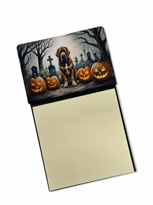 Caroline's Treasures Bloodhound Spooky Halloween Sticky Note Holder Refillable Dispenser Self-Sticky Note Pads, Memo Pads Blank Desk Accessories