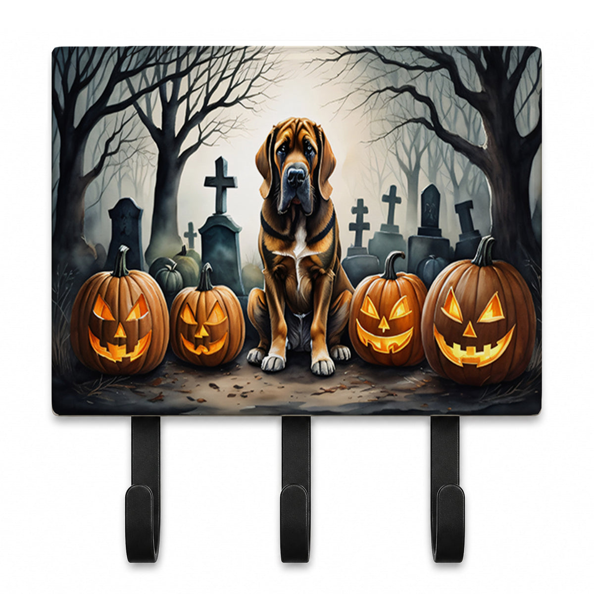 Caroline's Treasures Bloodhound Dogs Halloween Ceramic Triple Wall Hook