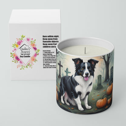 Caroline's Treasures DAC2018CDL Border Collie Spooky Halloween Decorative Soy Candle Nature Soy Wax Essential Oil Home Decor Ideal for Bedroom Kitchen Bath Office Gift, 10 oz