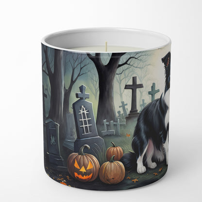 Caroline's Treasures DAC2018CDL Border Collie Spooky Halloween Decorative Soy Candle Nature Soy Wax Essential Oil Home Decor Ideal for Bedroom Kitchen Bath Office Gift, 10 oz