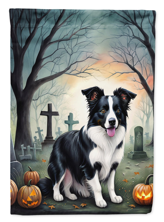 Caroline's Treasures DAC2018CHF Border Collie Spooky Halloween House Flag Large Porch Sleeve Pole Decorative Outside Yard Banner Artwork Wall Hanging, Polyester, House Size, Multicolor
