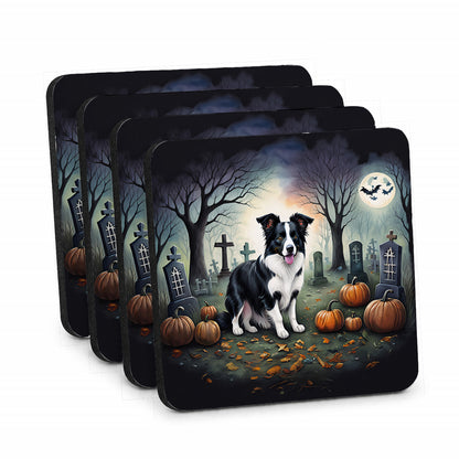 Caroline's Treasures Border Collie Dogs Foam Drink Coasters Set of 4