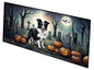 Caroline's Treasures Border Collie Spooky Halloween Runner Mat 28x58 Front Door Mat Indoor Outdoor Rugs for Entryway Hallway Foyer Non Slip Washable Wide Doormat
