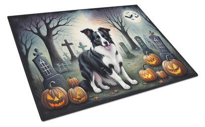 Caroline's Treasures DAC2018LCB Border Collie Spooky Halloween Glass Cutting Board Large Decorative Tempered Glass Kitchen Cutting and Serving Board Large Size Chopping Board