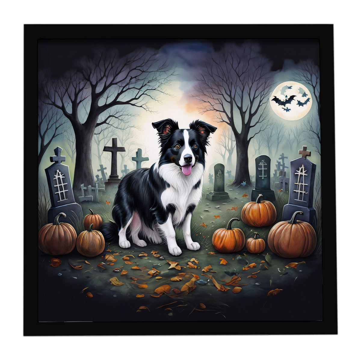 Caroline's Treasures Border Collie Dogs Framed Metal Wall Art 8 x 8 Inch