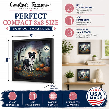 Caroline's Treasures Border Collie Dogs Framed Metal Wall Art 8 x 8 Inch