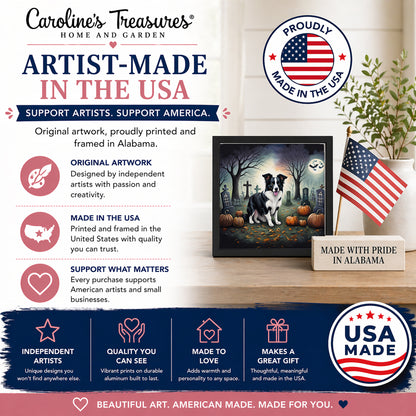 Caroline's Treasures Border Collie Dogs Framed Metal Wall Art 8 x 8 Inch