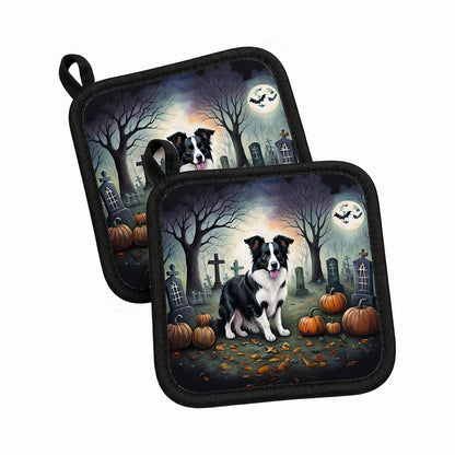 Caroline's Treasures Border Collie Dogs Set of 2 Kitchen Pot Holders