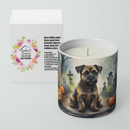 Caroline's Treasures DAC2019CDL Border Terrier Spooky Halloween Decorative Soy Candle Nature Soy Wax Essential Oil Home Decor Ideal for Bedroom Kitchen Bath Office Gift, 10 oz