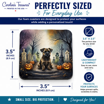Caroline's Treasures Border Terrier Dogs Foam Drink Coasters Set of 4