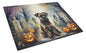 Caroline's Treasures DAC2019LCB Border Terrier Spooky Halloween Glass Cutting Board Large Decorative Tempered Glass Kitchen Cutting and Serving Board Large Size Chopping Board