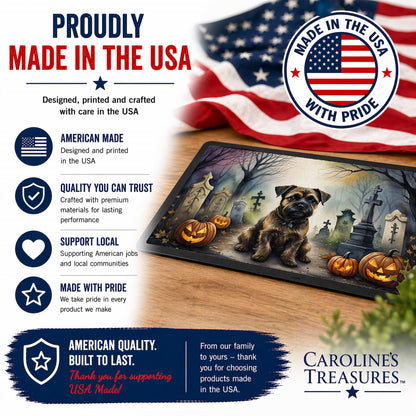 Caroline's Treasures DAC2019MAT Border Terrier Spooky Halloween Doormat 18x27 Front Door Mat Indoor Outdoor Rugs for Entryway, Non Slip Washable Low Pile, 18H X 27W