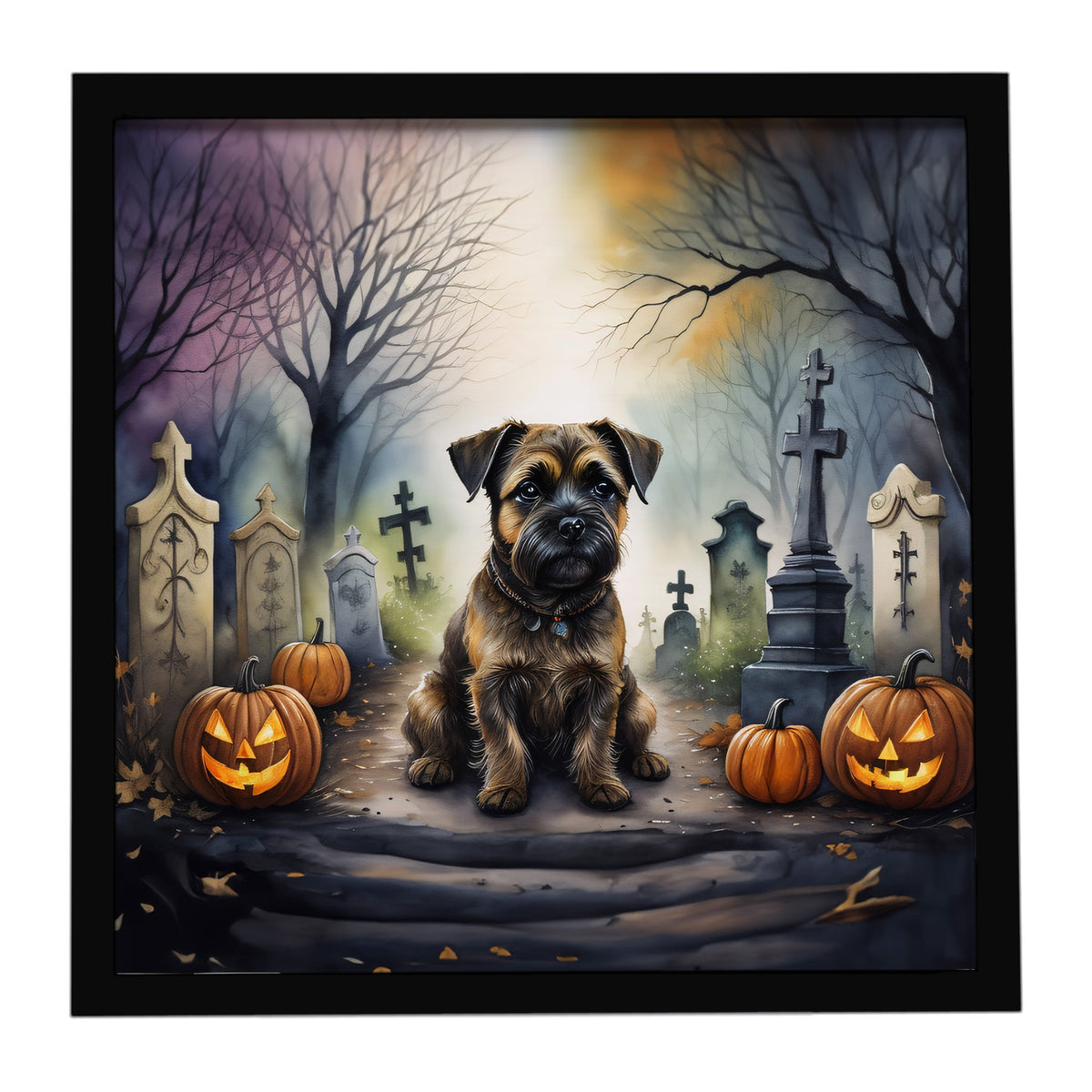 Caroline's Treasures Border Terrier Dogs Framed Metal Wall Art 8 x 8 Inch