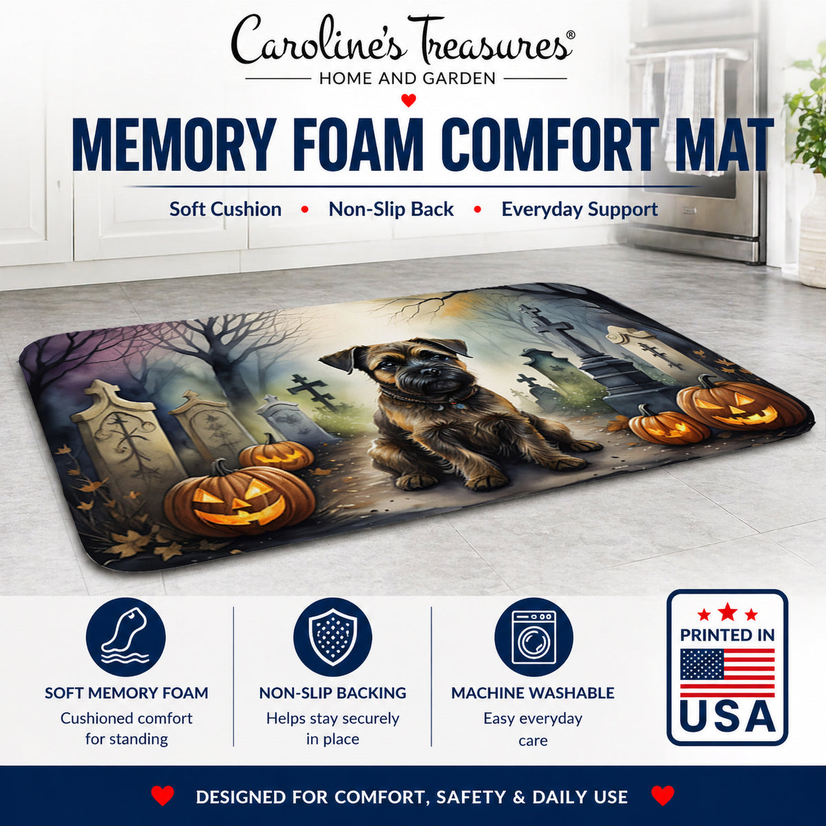 Caroline's Treasures Border Terrier Dogs Memory Foam Mat 19x27