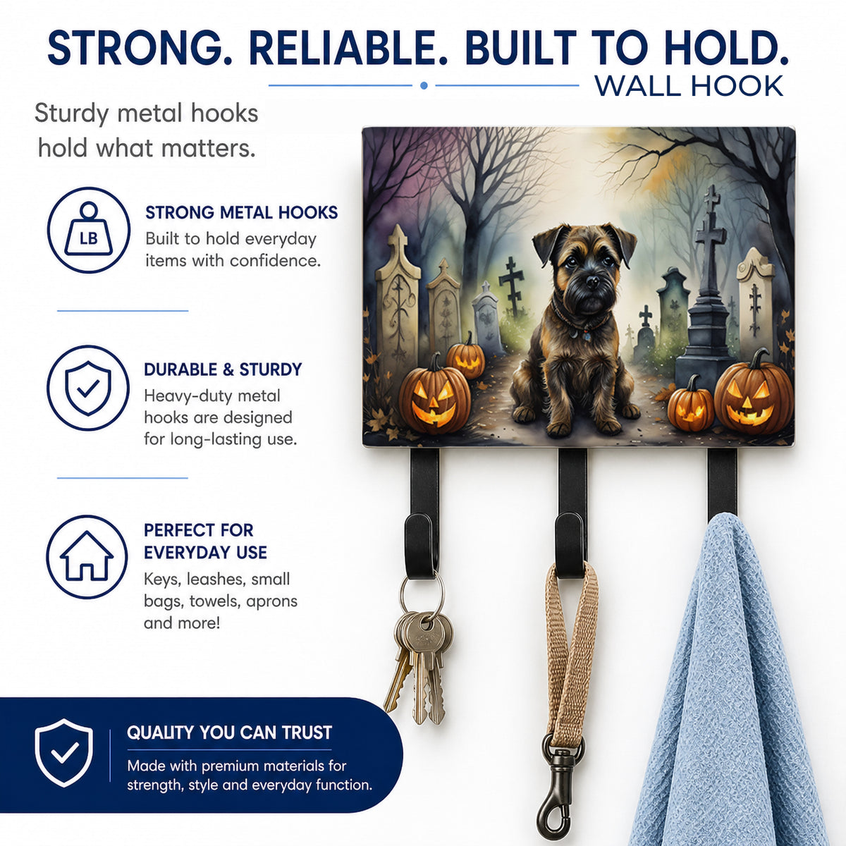 Caroline's Treasures Border Terrier Dogs Ceramic Triple Wall Hook