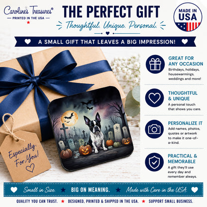 Caroline's Treasures Boston Terrier Dogs Foam Drink Coasters Set of 4