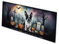 Caroline's Treasures Boston Terrier Spooky Halloween Runner Mat 28x58 Front Door Mat Indoor Outdoor Rugs for Entryway Hallway Foyer Non Slip Washable Wide Doormat