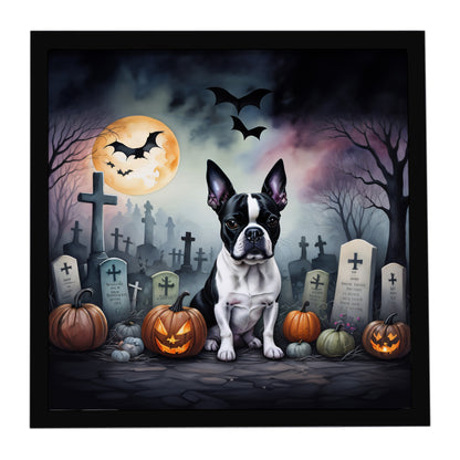 Caroline's Treasures Boston Terrier Dogs Framed Metal Wall Art 8 x 8 Inch