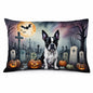 Caroline's Treasures DAC2020PILLOWCASE Boston Terrier Spooky Halloween Fabric Standard Pillowcase Lightweight Super Soft Easy Care Decorative Artwork Pillowcase, Standard
