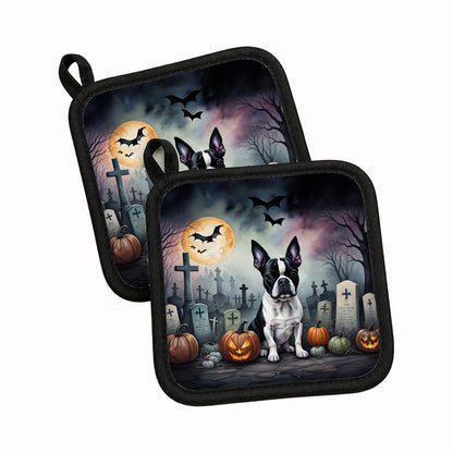 Caroline's Treasures Boston Terrier Dogs Set of 2 Kitchen Pot Holders