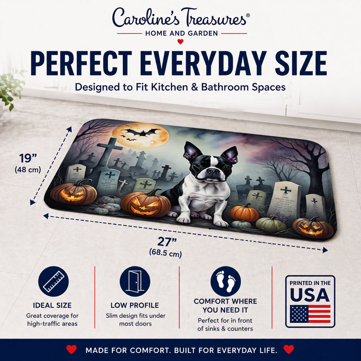 Caroline's Treasures Boston Terrier Dogs Memory Foam Mat 19x27