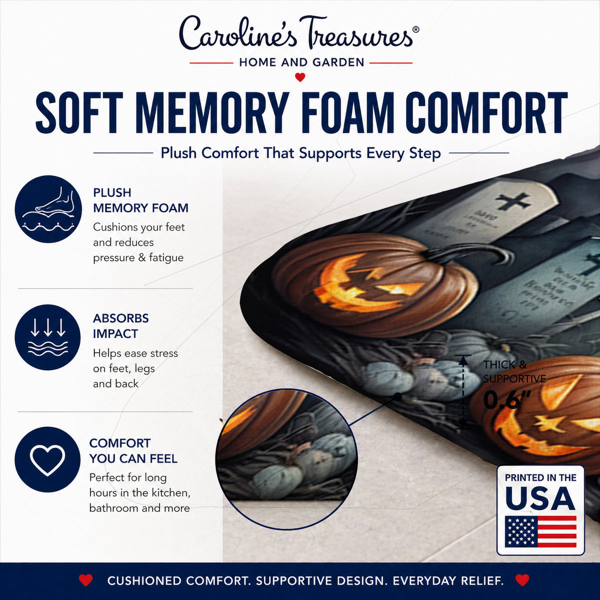 Caroline's Treasures Boston Terrier Dogs Memory Foam Mat 19x27