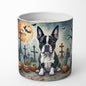 Caroline's Treasures DAC2021CDL Boston Terrier Spooky Halloween Decorative Soy Candle Nature Soy Wax Essential Oil Home Decor Ideal for Bedroom Kitchen Bath Office Gift, 10 oz