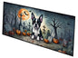 Caroline's Treasures Boston Terrier Spooky Halloween Runner Mat 28x58 Front Door Mat Indoor Outdoor Rugs for Entryway Hallway Foyer Non Slip Washable Wide Doormat