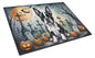 Caroline's Treasures DAC2021LCB Boston Terrier Spooky Halloween Glass Cutting Board Large Decorative Tempered Glass Kitchen Cutting and Serving Board Large Size Chopping Board