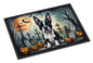 Caroline's Treasures DAC2021MAT Boston Terrier Spooky Halloween Doormat 18x27 Front Door Mat Indoor Outdoor Rugs for Entryway, Non Slip Washable Low Pile, 18H X 27W