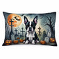 Caroline's Treasures DAC2021PILLOWCASE Boston Terrier Spooky Halloween Fabric Standard Pillowcase Lightweight Super Soft Easy Care Decorative Artwork Pillowcase, Standard