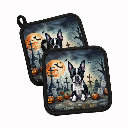 Caroline's Treasures Boston Terrier Dogs Set of 2 Kitchen Pot Holders
