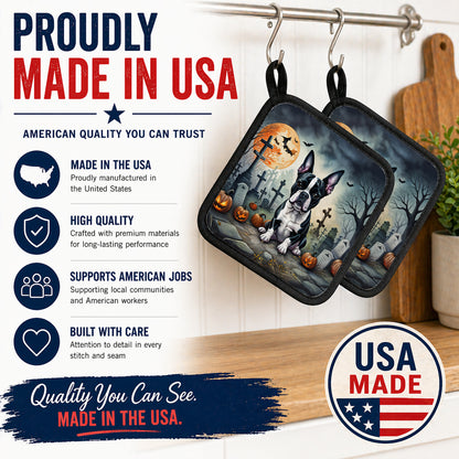 Caroline's Treasures Boston Terrier Dogs Set of 2 Kitchen Pot Holders