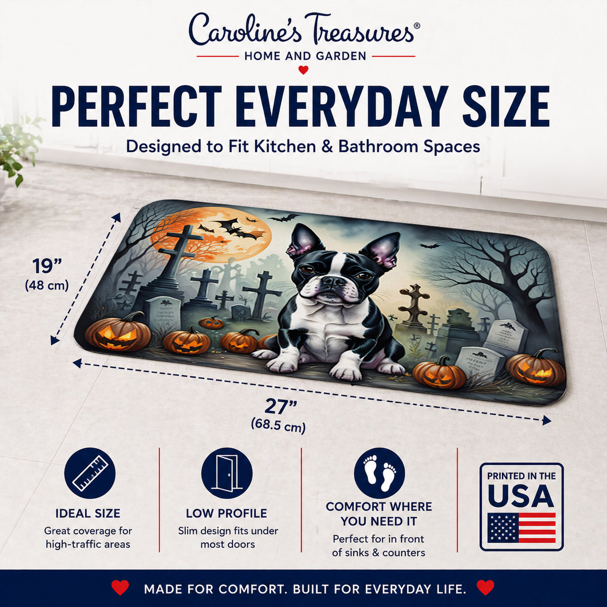 Caroline's Treasures Boston Terrier Dogs Memory Foam Mat 19x27