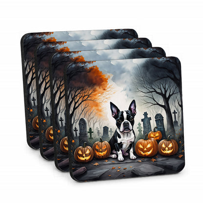 Caroline's Treasures Boston Terrier Dogs Foam Drink Coasters Set of 4