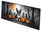 Caroline's Treasures Boston Terrier Spooky Halloween Runner Mat 28x58 Front Door Mat Indoor Outdoor Rugs for Entryway Hallway Foyer Non Slip Washable Wide Doormat