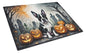 Caroline's Treasures DAC2022LCB Boston Terrier Spooky Halloween Glass Cutting Board Large Decorative Tempered Glass Kitchen Cutting and Serving Board Large Size Chopping Board