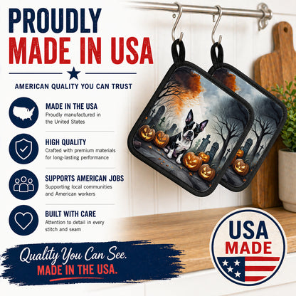 Caroline's Treasures Boston Terrier Dogs Set of 2 Kitchen Pot Holders