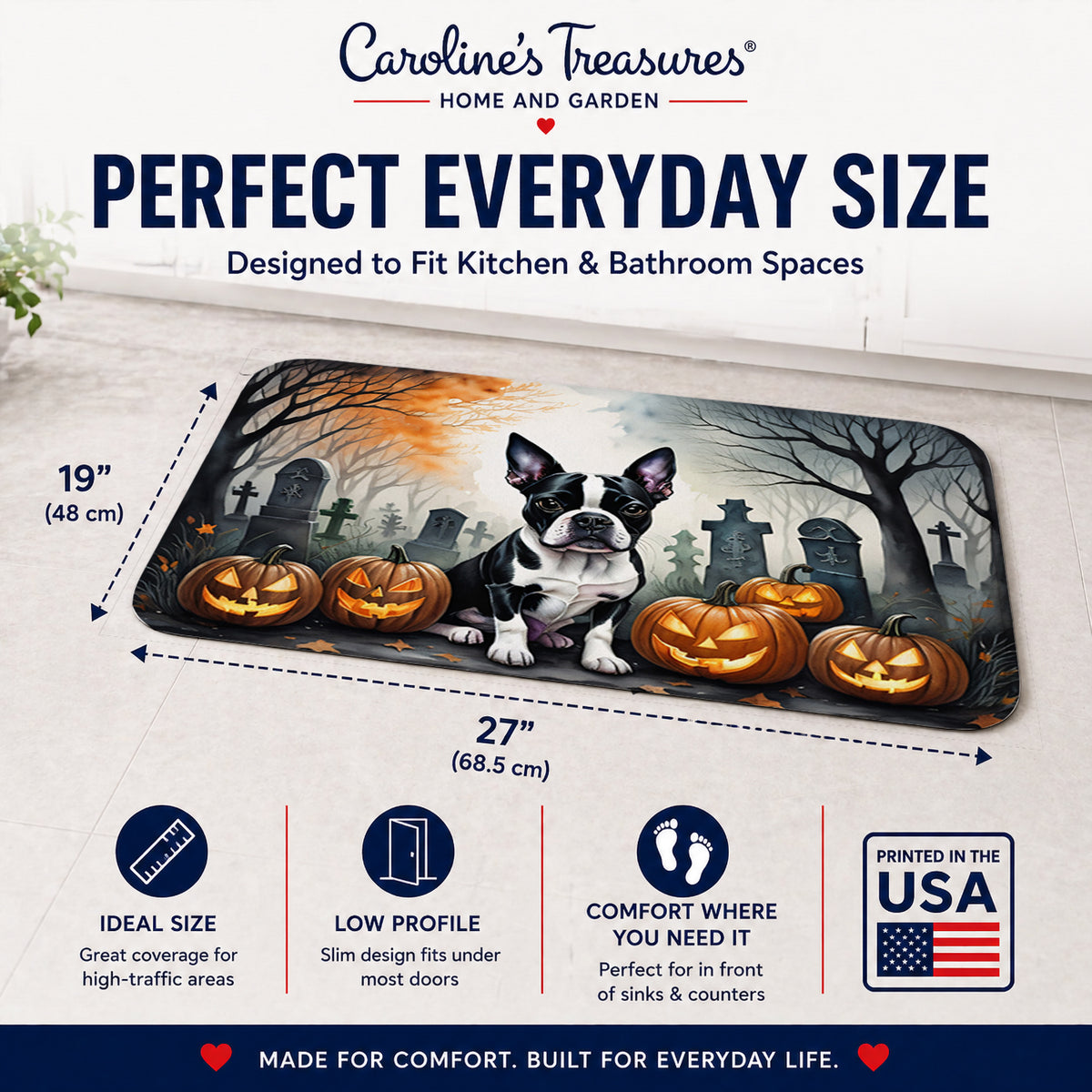 Caroline's Treasures Boston Terrier Dogs Memory Foam Mat 19x27